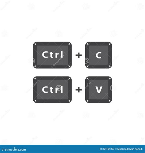 Copiar Y Pegar El N Ctrl C Y Ctrl V Plantilla De Icono De Vector