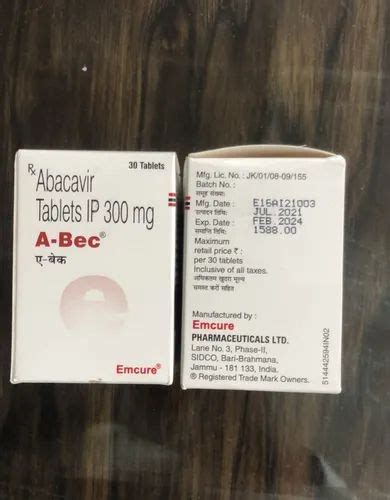 A Bec Abacavir Tablets IP 300 Mg Emcure Prescription At Best Price In