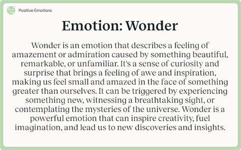 Emotion: Wonder.