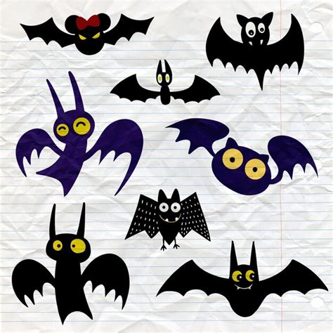 Premium Vector Halloween Black Bat Icon Set