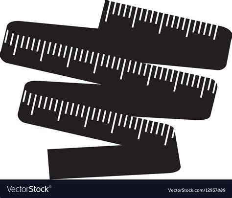 Black Silhouette With Measuring Tape Royalty Free Vector