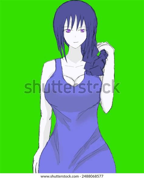 Beautiful Anime Milf Women Illustration Visual Stock Illustration