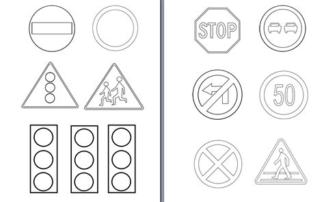 Znaki Drogowe Do Kolorowania Moje Dzieci Kreatywnie