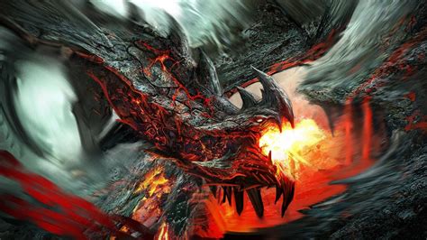 Fire dragon, fire, flame, dragon, flight, HD wallpaper