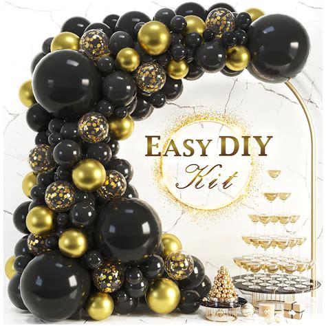 Buy 115pcs Black And Gold Balloon Garland Kit Arch Black Gold