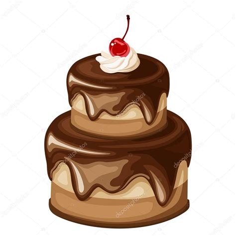 Chocolate Cake Vector Illustration — Stock Vector © Naddya 75012443