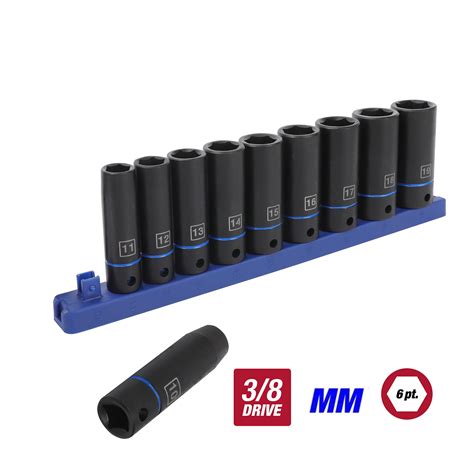 Hyper Tough Piece Inch Deep Drive Impact Socket Set Mm