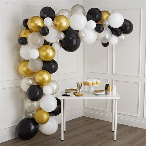 Gold Garland Balloon Kit Balloon Kits Balloon Arch Gold Balloons Black