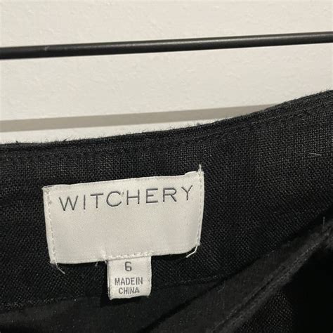 Witchery Womens Black Button Up Pencil Skirt Linen Tie Up Size 6 Ebay