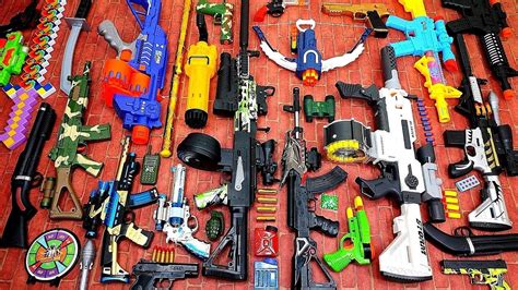 Collecting 7 Sniper Rifles And AK47 Guns Cannon Water Gun Machine Gun