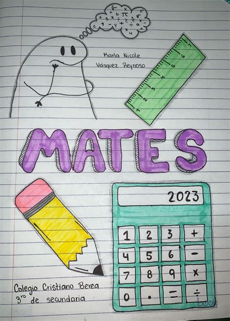 Portada De Matemática Dibujos Para Matematicas Portadas De Matematicas Caratulas Faciles De