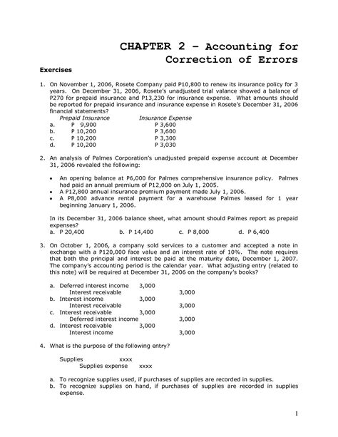 SOLUTION Accounting For Correction Of Errors Studypool