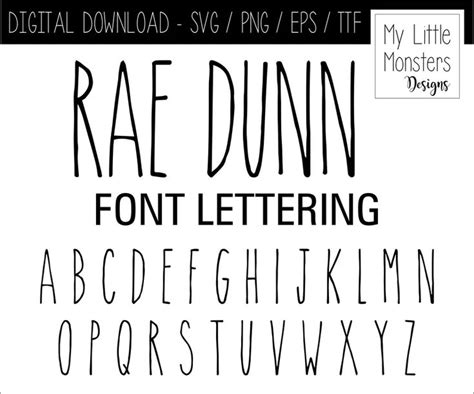 RAE DUNN FONT Rae Dunn Inspired Font Actual Font File and Cut Svg Files ...