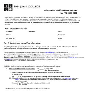 Fillable Online Verification Worksheet Group V Independent