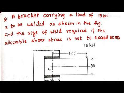 Problem On Eccentrically Loaded Welded Joints Dmm Youtube