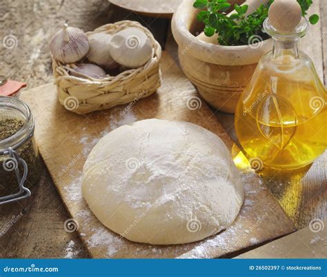 Pizza Dough and Ingredients Stock Image - Image of culinary, food: 26502397