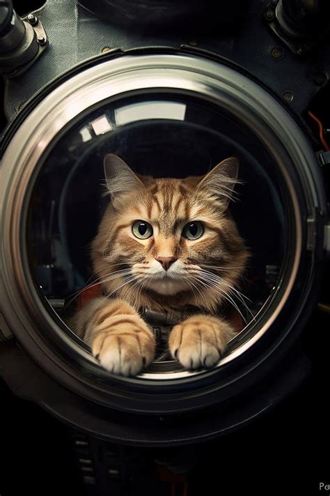 Astronaut Cat Floats In Space Stock Illustration Illustration Of