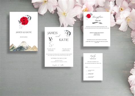 English And Vietnamese Bilingual Wedding Invitation Card Template Diy