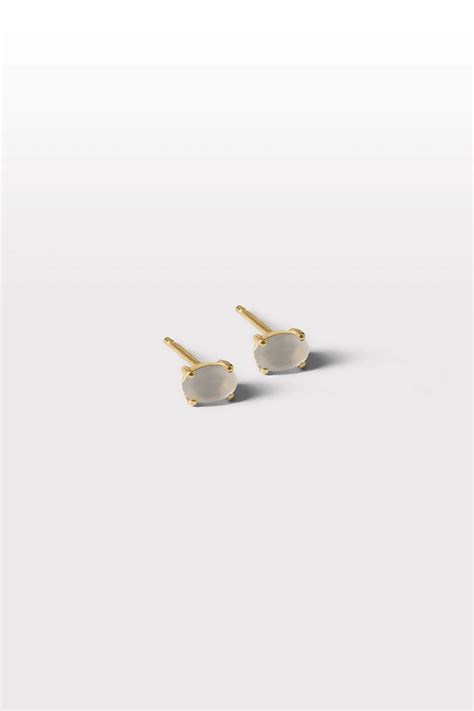 Lore Van Keer Tide Studs Met Maansteen Verguld Zilver Au Bon March