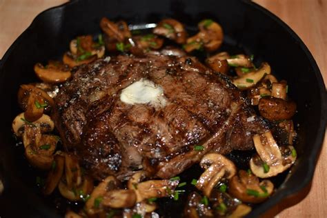 Perfect Grilled Ribeye with Balsamic Glazed Mushrooms