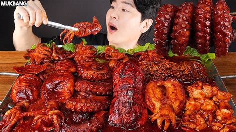 Mukbang Asmr Hải Sản Siêu Cay Hàn Quốc Tôm Hùm Bạch Tuộc Mực Siêu