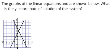 Solved The Graphs Of The Linear Equations And Are Shown Below What Is