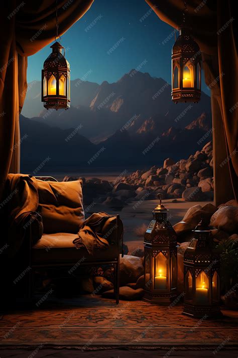 Premium Photo | Wallpaper of Arabian Nights Desert Oasis Background ...