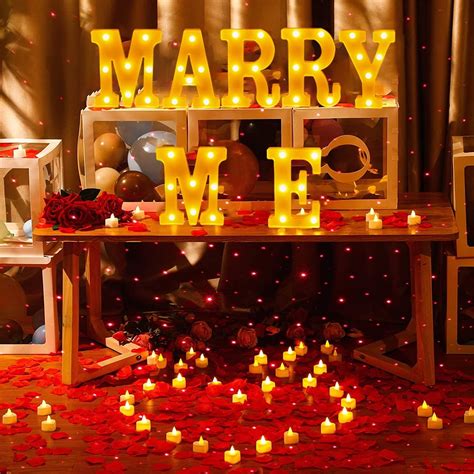 Marry Me Light Up Letters Wedding Proposal Decorations Marry Me Sign