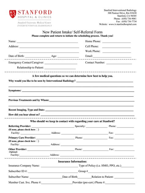 Self Referral Form Fill Online Printable Fillable Blank Pdffiller