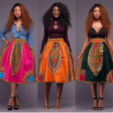 2017 2017 New Style African Womens Skirt Girl Printed Dashiki Asymmetrical Hight Waist Skirt