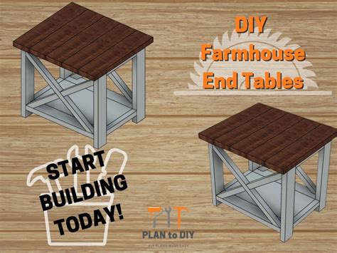 DIY Farmhouse Side Table Build Plans - Etsy