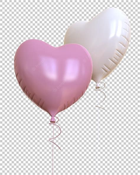 Premium Psd Heart Balloons On Transparent Background 3d Rendering