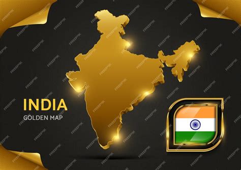 Premium Vector Luxury Golden Map India