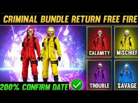 Next Incubator Free Fire Criminal Bundle Return Incubator Freefire