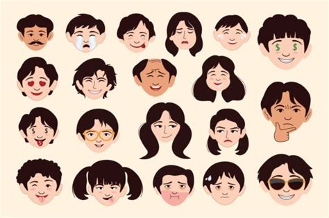 Collection of Human Face Emoji Graphic by Alit Design · Creative Fabrica