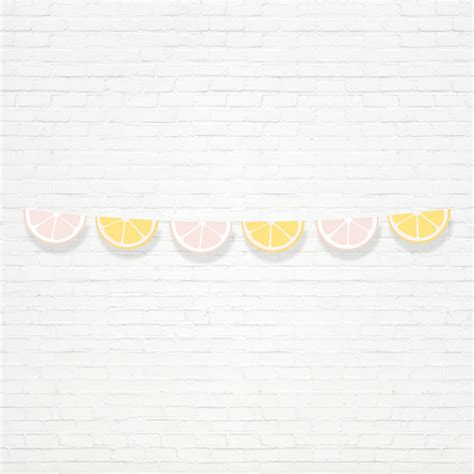 Lemon Slice Garland Printable Pink Lemonade Stand 1st Birthday Party