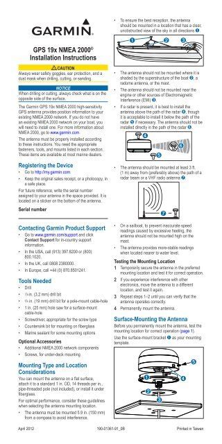 Garmin Gps X Nmea Installation Instructions