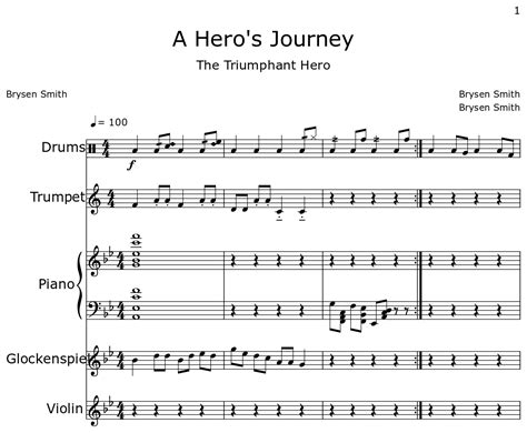 A Hero S Journey Sheet Music For Drum Set Trumpet Piano