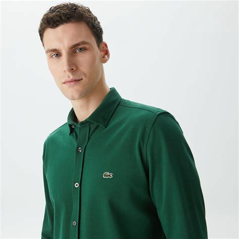 Lacoste Erkek Slim Fit Yeşil Gömlek CH0337 37Y Lacoste