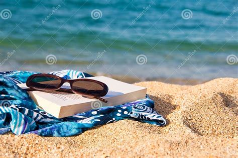 Book Sunglasses On A Beach Stock Image Image Of Relax Ocean 66788459