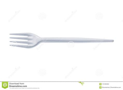 White Fork Plastic Isolated on White Stock Photo - Image of small, fork ...