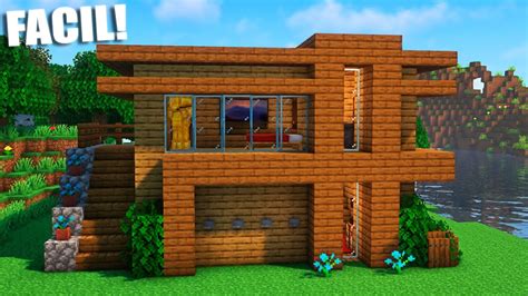 Cómo Hacer Una Casa Moderna De Madera En Minecraft🏡 FÁcil Y RÁpido 2 Youtube