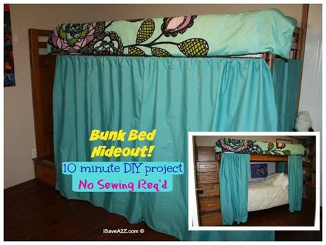 Bunk Bed Hideout with No Sew Curtains - iSaveA2Z.com