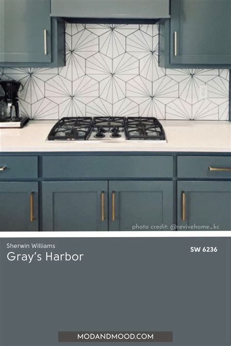 Grays Harbor On Kitchen Cabinets See It In Real Homes Grey Blue