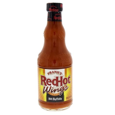 Franks Red Hot Wings Sauce Hot Buffalo Black 12oz 354ml Franks Red