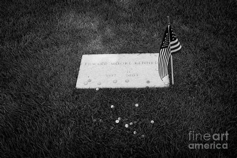 Edward Moore Ted Teddy Kennedy Grave With Coins Arlington Cemetery