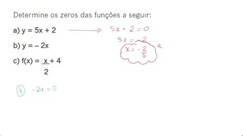 Determine Os Zeros Das Funções A Seguir