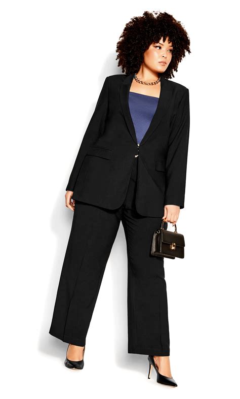 Womens Plus Size Perfect Suit Black Pant