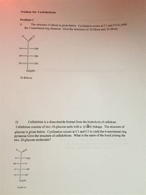 Solved The Structure Of Ribose Is Given Below Cyclist Ion