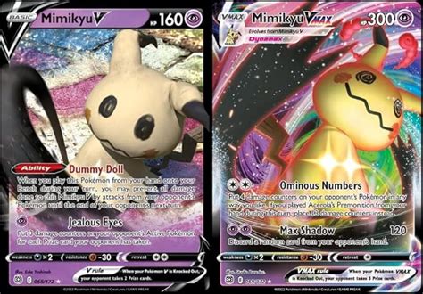 Mimikyu V Vmax 069 172 Brilliant Stars Lot de cartes Pokémon ultra